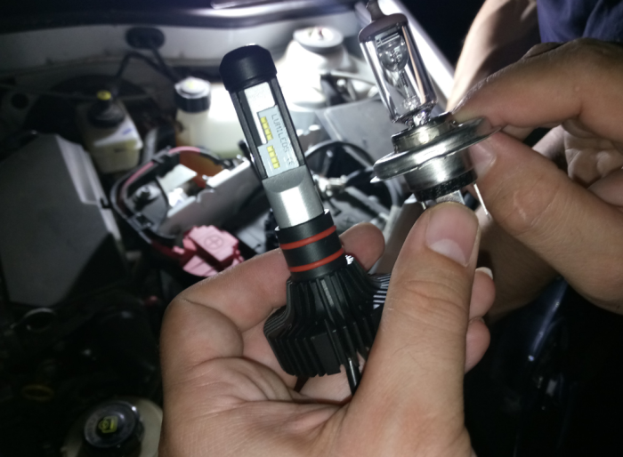 Установка светодиодных ламп